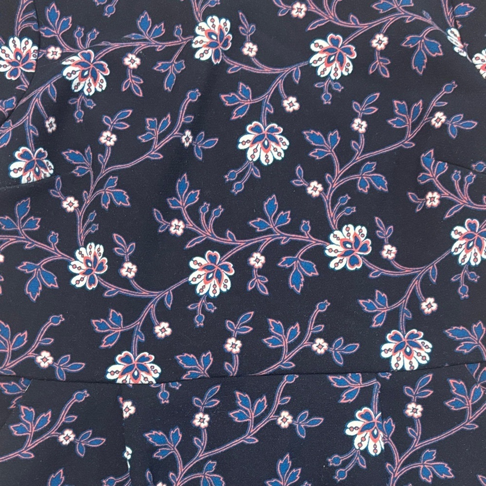 LOFT Navy Floral Mini Dress - Picture 4 of 4